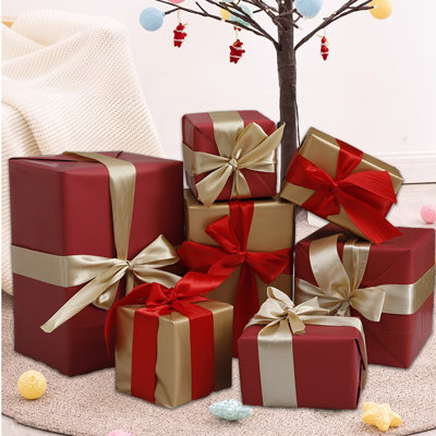 Christmas Decorations Gift Boxes Gift Boxes Under The Christmas Tree Scene Decoration Props Year Window Decorations Dtacked Head