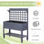 Lit de jardin surélevé de 41 po avec treillis sur roulettes Outsunny, boîte à fleurs surélevée en bois avec pieds et doublure de lit, pour fleurs, herbes et légumes
