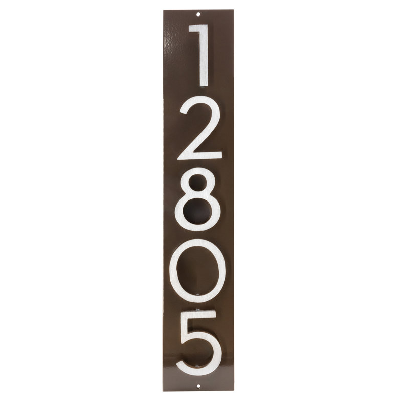 Plaque d'adresse magnétique verticale en acier (chiffres de 4 po - 5 caractères) - noir / or, Doré, Noir