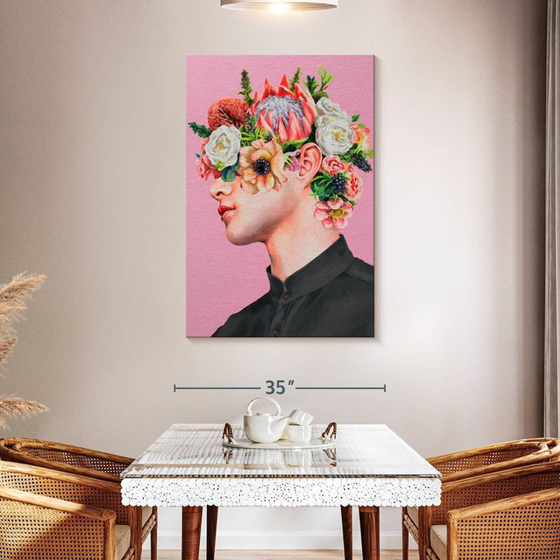 Face florale II, H 48 po x l 32 po