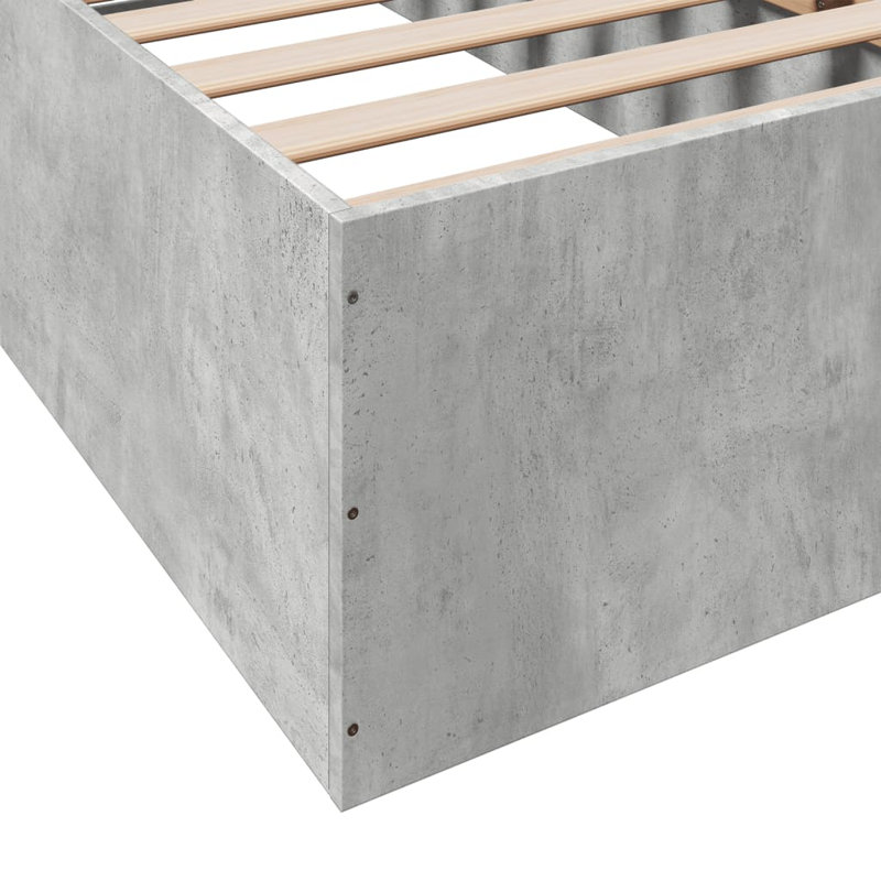 Vidaxl Bed Frame Concrete Grey, Small Single (2'6)
