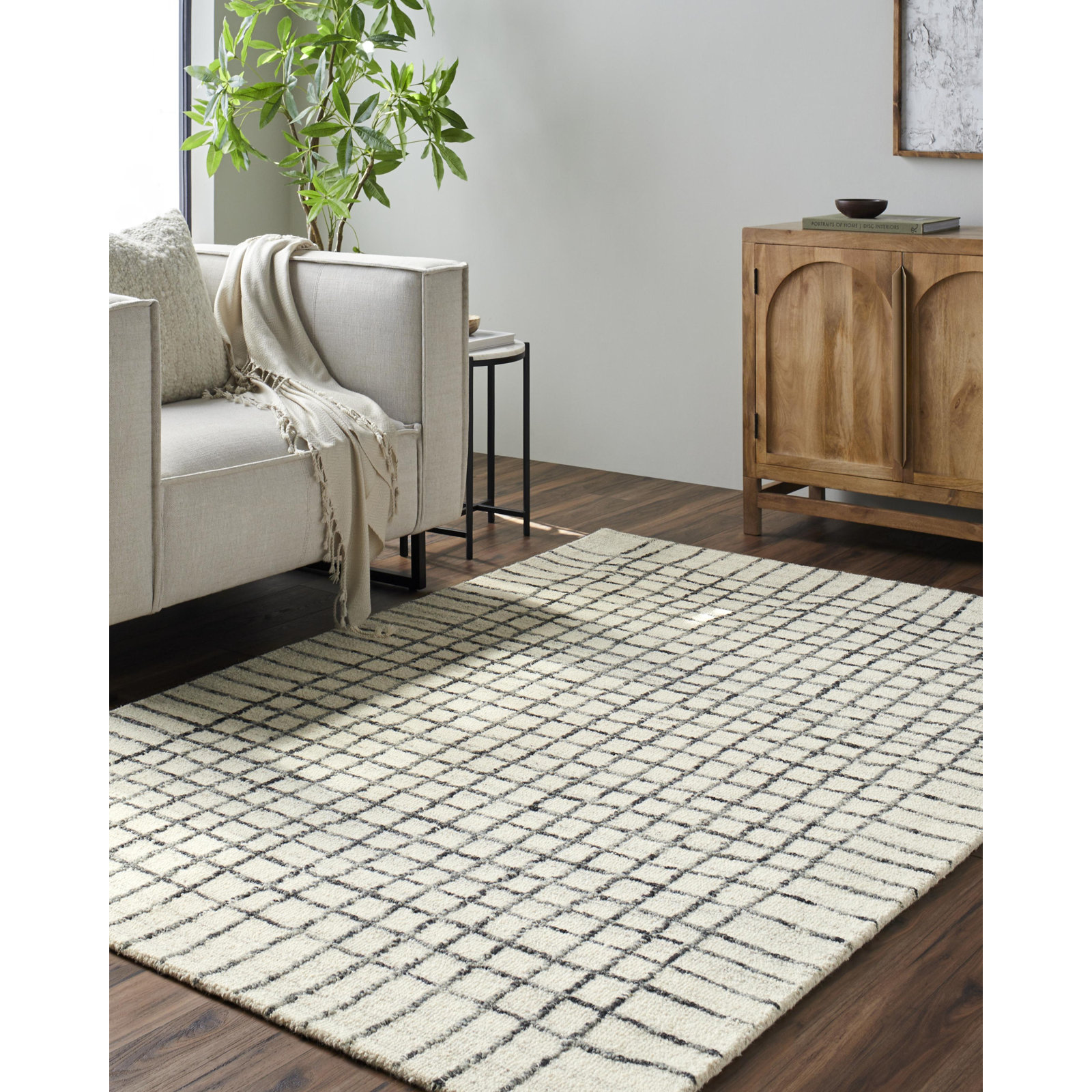 Amoura Hand-Tufted Plaid Rug, Rectangle 9' x 12'