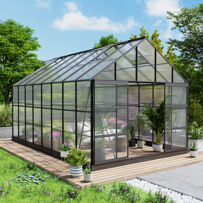 Aluminum Frame Polycarbonate Hobby Greenhouse