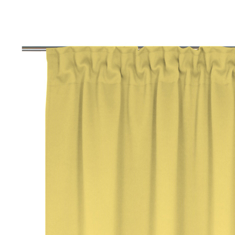 Uni Collection Light 100% Cotton Opaque Pinch Pleat Single Curtain Panel, 142cm wide x 305cm high, Yellow