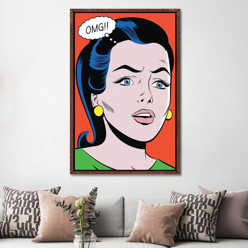OMG! by Joseph McDermott - Print on Canvas, 152.5 cm H x 101.5 cm W, Classic Brown Wood Framed