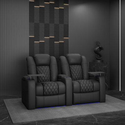 Power Zero Gravity Top Grain Leather Home Theater Recliner Seating