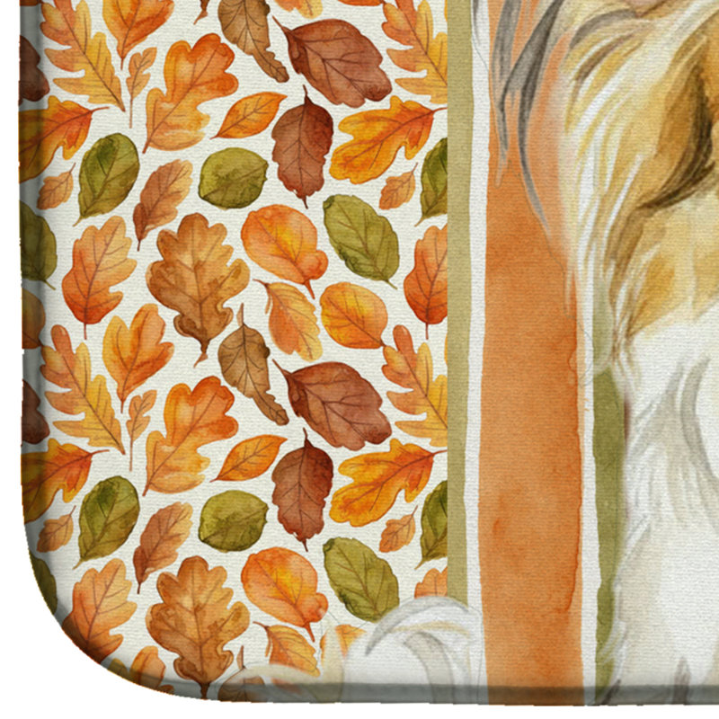 Tapis de séchage d'automne «Papillon Heirloom» citron et blanc