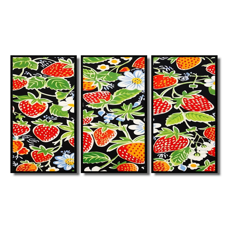 Alfreda - nourriture, ensemble d'impression d'art mural, Cadre flottant noir, H 28 po x l 36 po x P 1 po