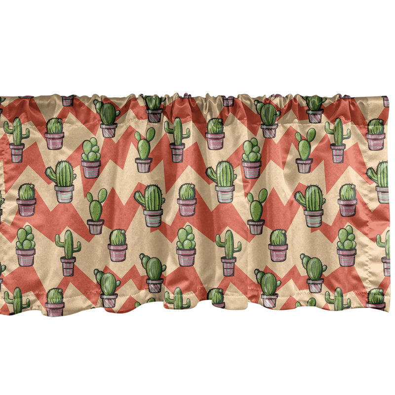 Ambesonne cactus cantonnière lot de 2 zigzag, L 54 po x L 18 po