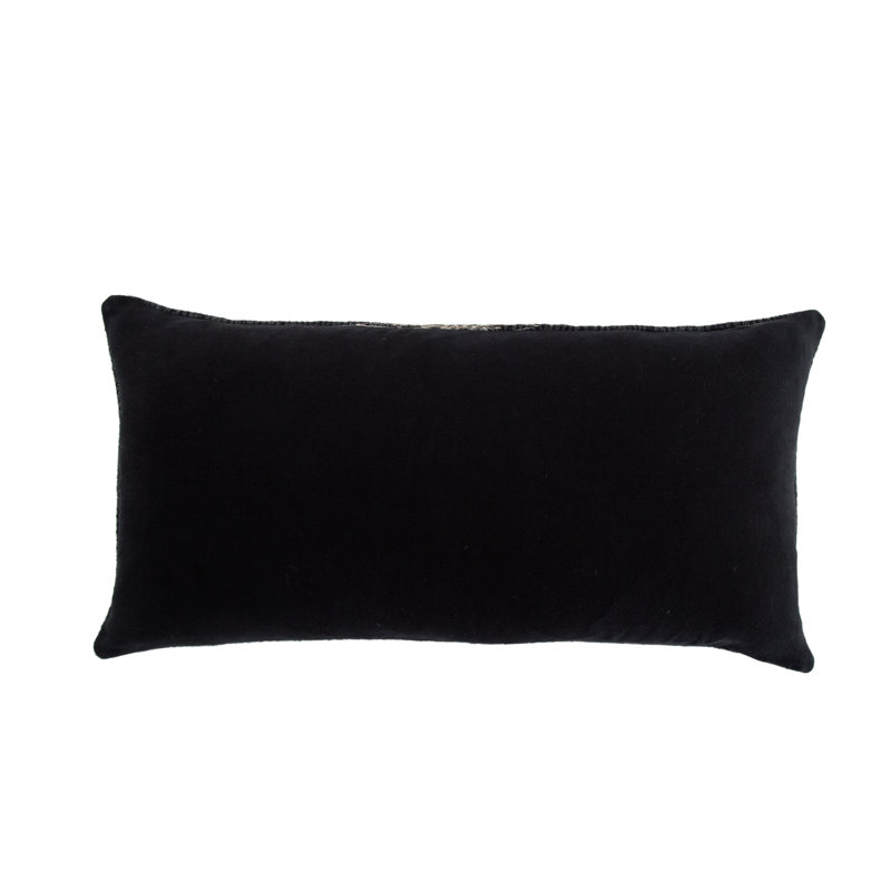 Gowan Handmade Ombre Lumbar Pillow, Black, Down, Rectangle 12"H x 24"W