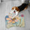 Distressed Daisies - 1 Piece Bone Shape Feeding Mat
