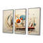 Mid Century Red Car Geometrics - Car Vintage Wall Art Decor, ensemble-1232486622-1232486619