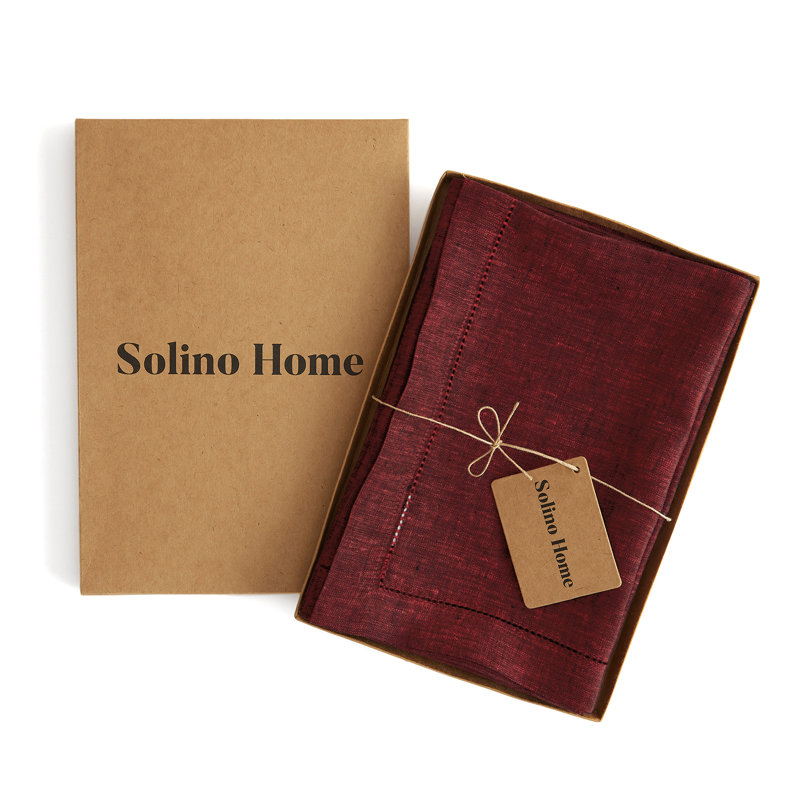 Milan - 100% Pure Linen Dinner Napkins, Red Garnet