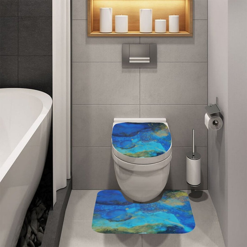 Ensemble de tapis pour salle de bain Green Watercolor