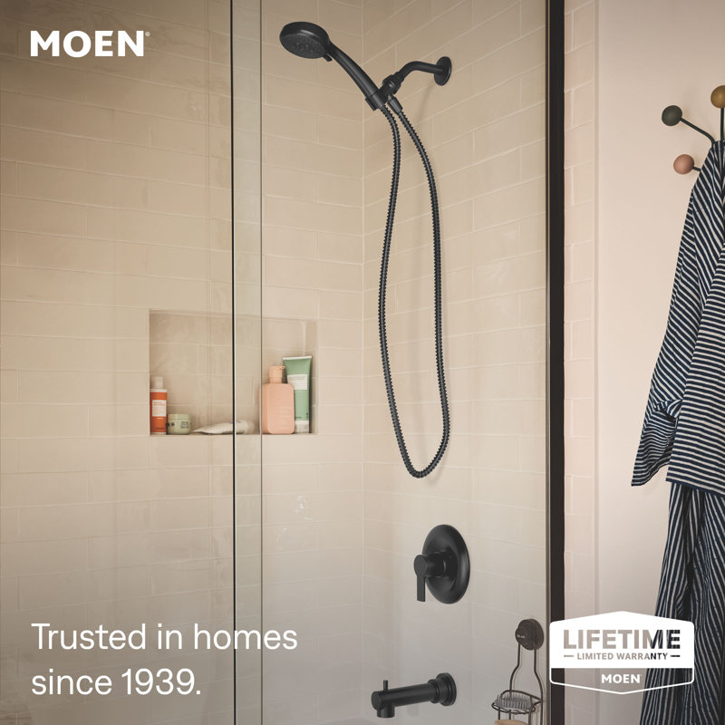 Meena Single Handle Tub/Shower with Handshower, Valve Included, Matte Black