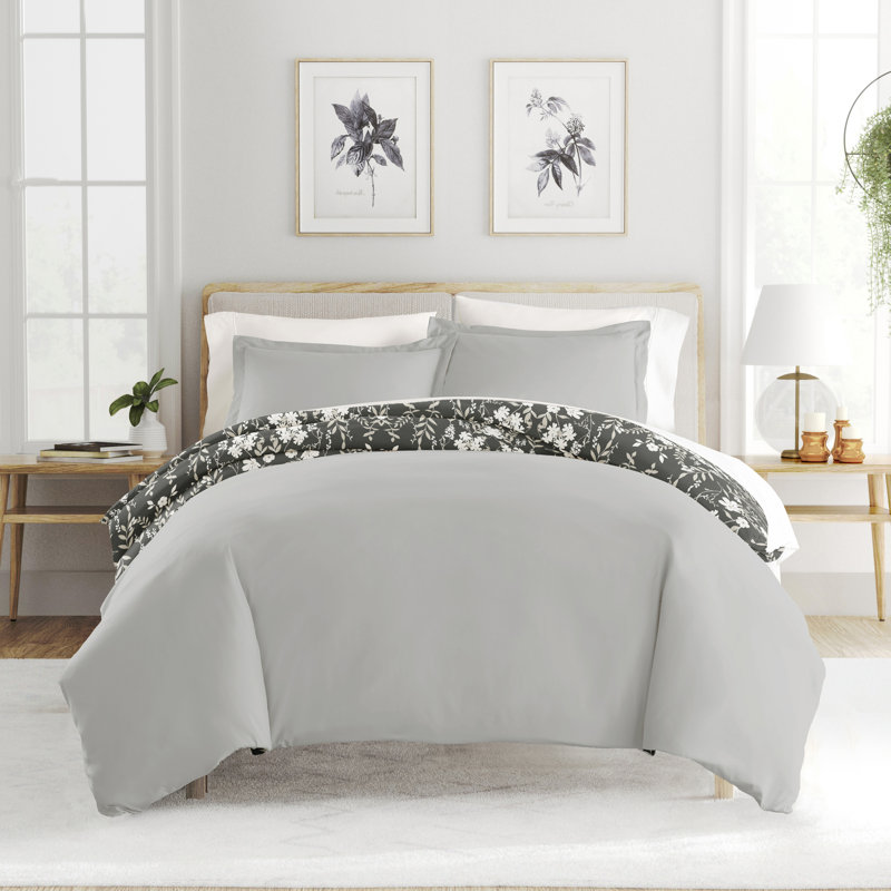 Secret Garden Pattern Reversible Duvet Cover Set, King Comforter + 2 Pillow Shams