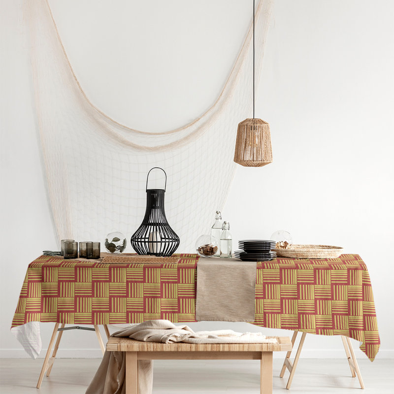 Rayures nattes classiques Nappe, Rouge/jaune