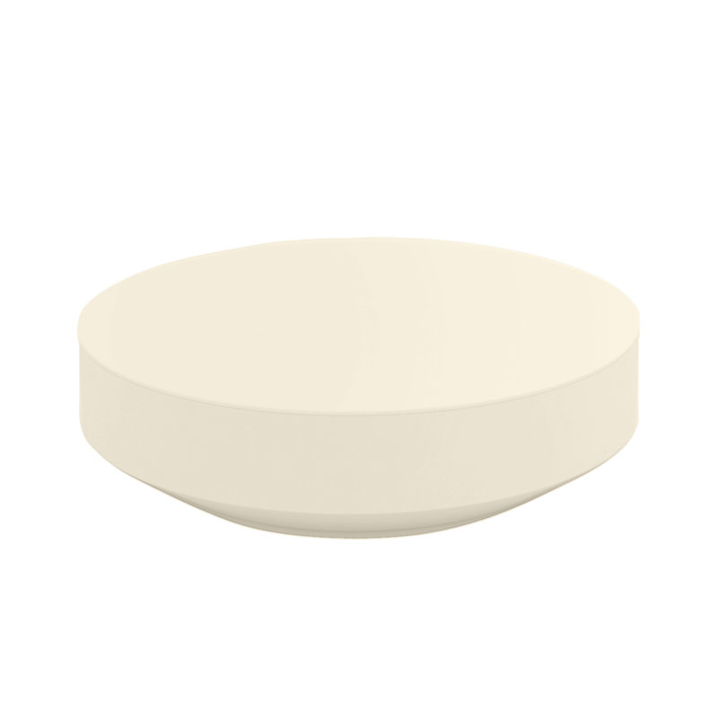 Vela Plastic Coffee Table, Ecru, 47.25"