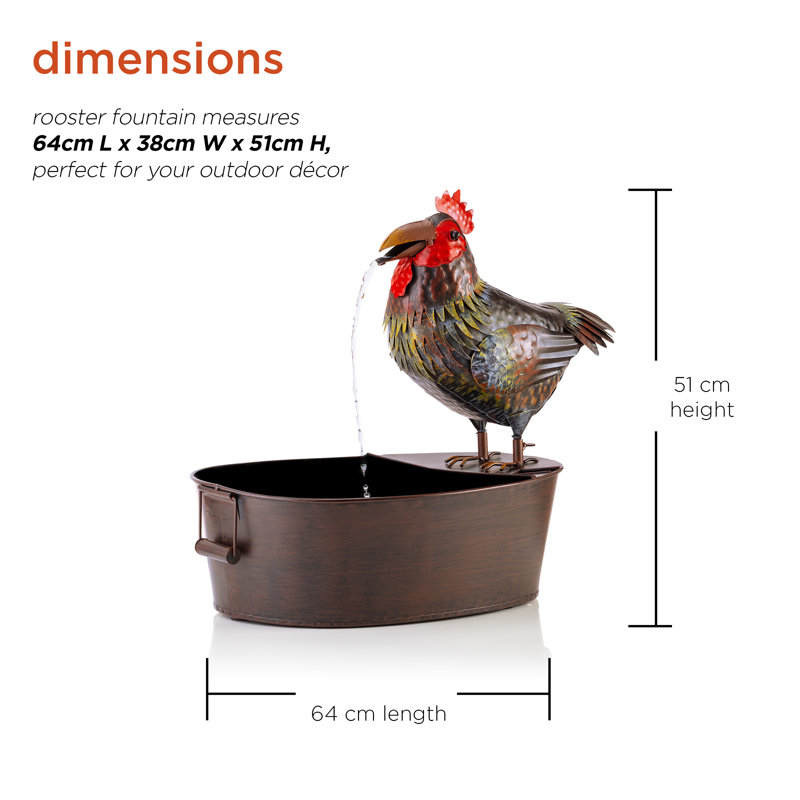 Metal Weather Resistant Floor Fountain with Light