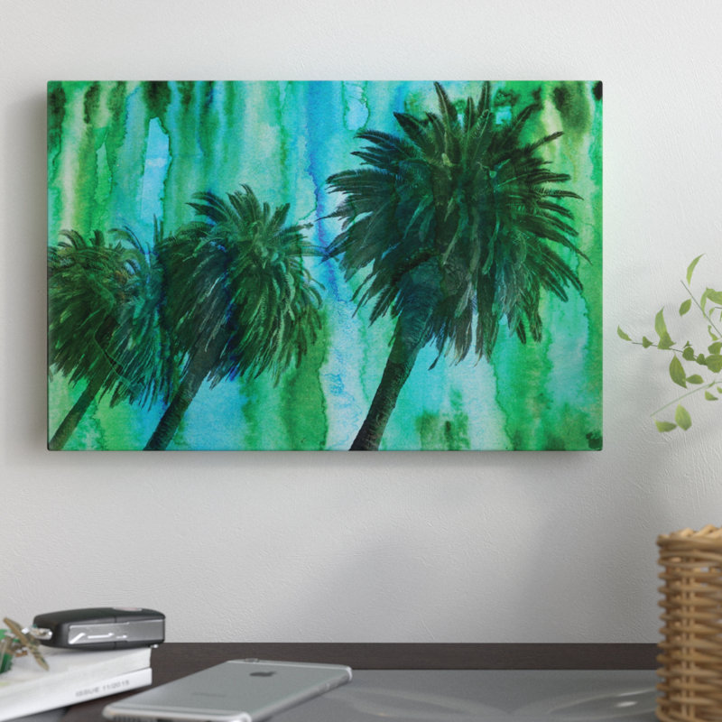 « hollywood palms », impression sur toile tendue, H 8 po x l 12 po x P 0,75 po