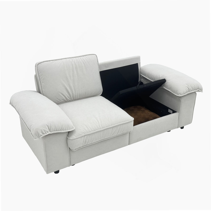 Canapé de rangement compact avec compartiments cachés, idéal pour les petits espaces de vie et les maisons contemporaines, confortable pour se détendre et recevoir