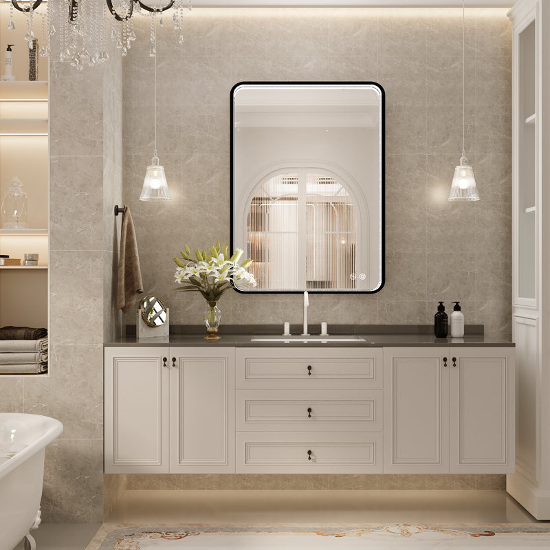 36"x24" Rectangle LED Bathroom Mirror, Metal Frame Vanity Mirror with Lights, Anti-fog, Dimmable&3 Colors Temperatures Adjustable, Memory Fuction