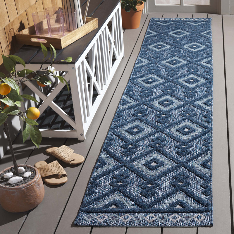 Tapis d'intérieur / extérieur à motif géométrique Laiyah Performance, Tapis de couloir 2 pi x 10 pi
