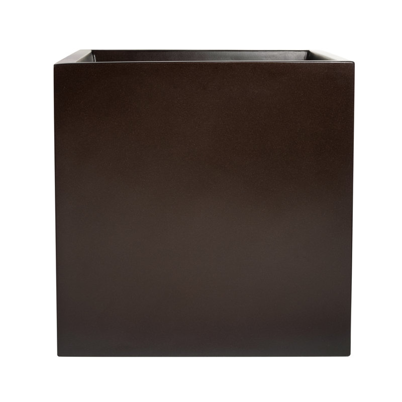 Boîte à fleurs carrée Dixon, H 12 po x l 12 po x P 12 po, Brun
