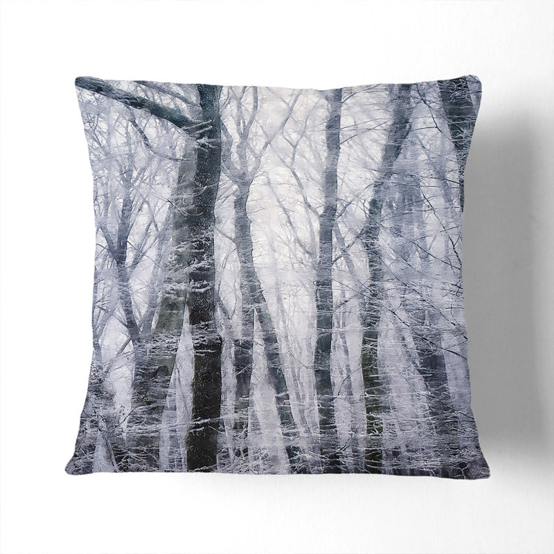 Winter Forest Vol.11 Scatter Cushion, 55cm H x 55cm W x 20cm D, White