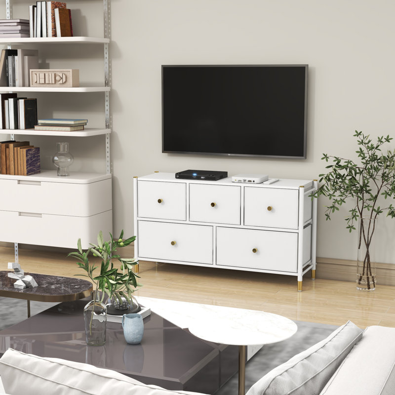 Commode double 5 tiroirs l 39,4 po, Blanc