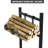 4ft Heavy-Duty Steel Firewood Rack with Kindling Hooks, 200lbs Capacity Elevated Log Holder with Anti-Tip Locking Rings for Fireplace & Patio, Black
