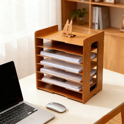 Jefto 7 Tier Wood File Paper Organizer