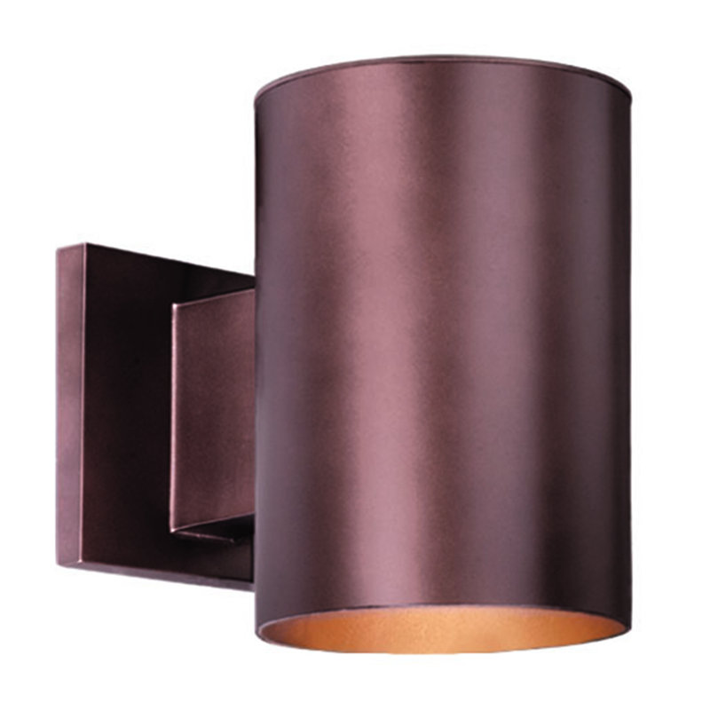 Edith Aluminum Outdoor Armed Sconce, 7.25" H x 5" W x 8" D, Deep Bronze, Down