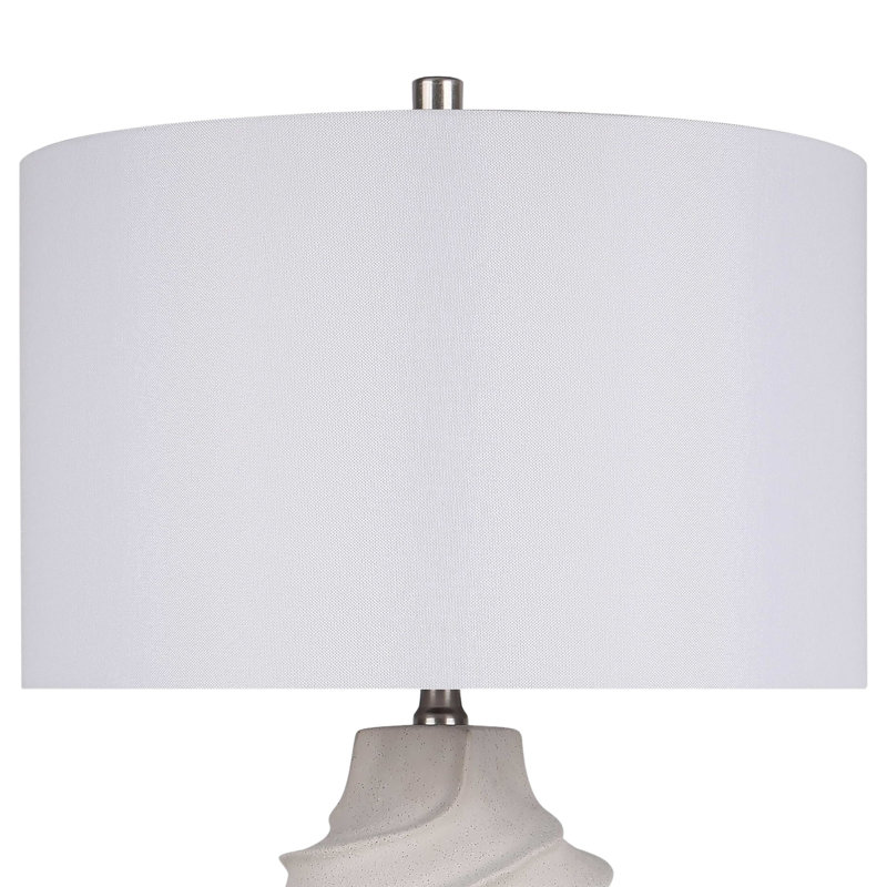 Serenity Waves Ceramic Table Lamp - Off White