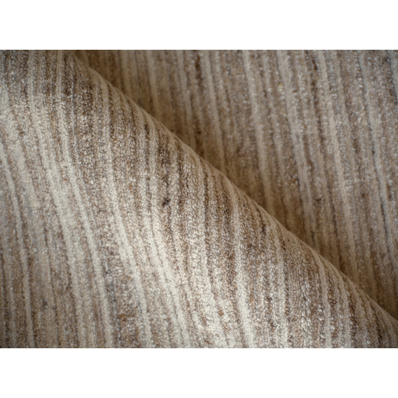 Elko Handmade Hand Loomed Beige Area Rug, Rectangle 10' x 14'