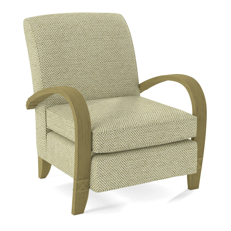 Vero Armchair, Light Blue Performance Fabric; 0851-55, Brass