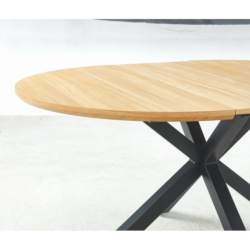 Extendable Table,Dining Table,Office Table,Coffee Table,Metal Leg,Mdf Top,120/160X120x75cm, Oak, 29.9" H x 62.94" L x 47.2" W