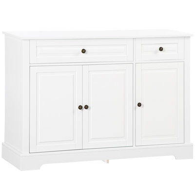 White Buffet Cabinet By - 2 Drawers And Adjustable Shelves For Versatile Kitchen & Living Area Storage With Sideboard