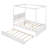 Wood Canopy Bed With Trundle Bed-430650321