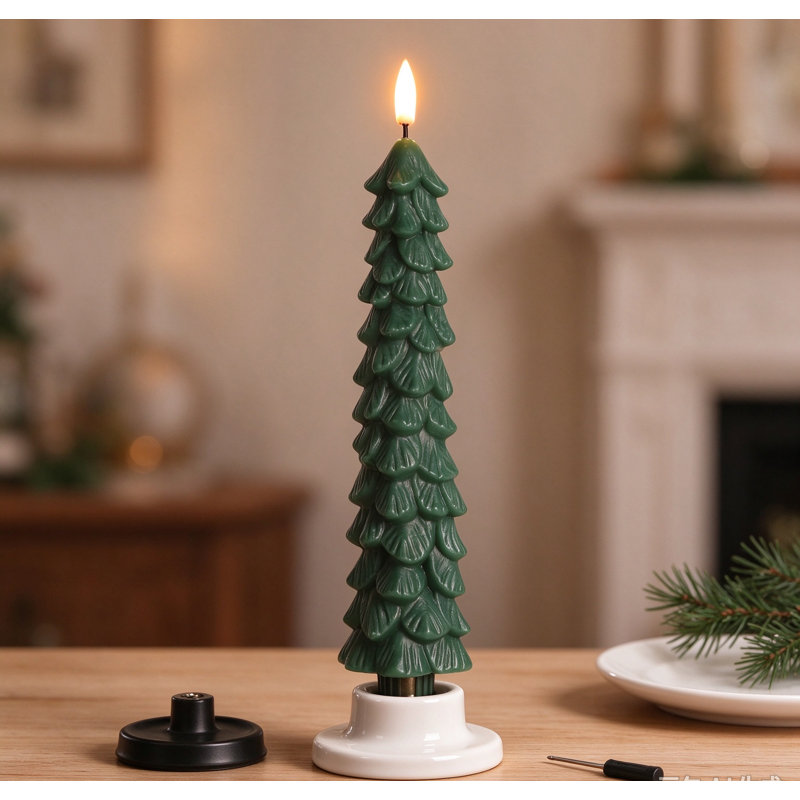 Bougies DEL sans flamme pour arbre de Noël, bougies à piles en cire véritable avec télécommande