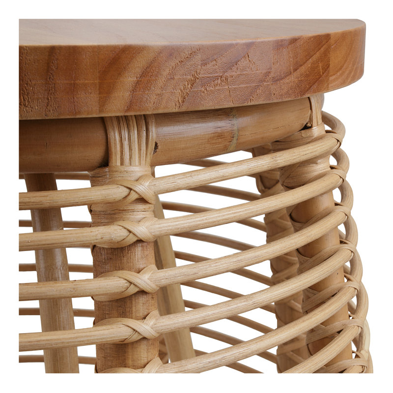 Kiyana Solid Wood Top End Table, Natural