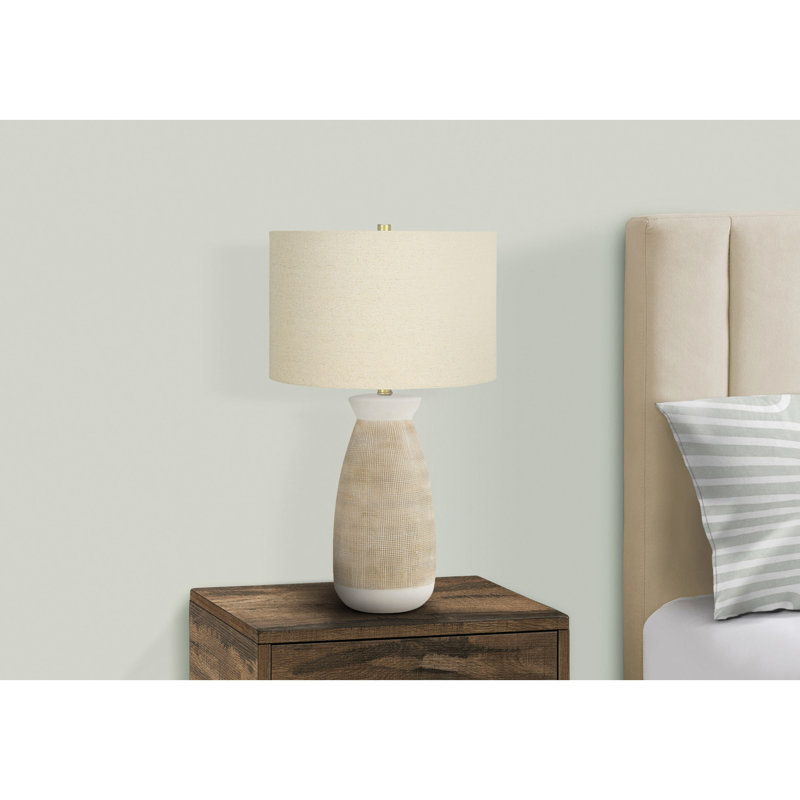 Lighting, H 27 ", lampe de table, contemporaine, Beige