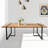 Rectangular Dining Table, 79" Wood Grain Kitchen & Dining Table with Black Metal Legs-96265535