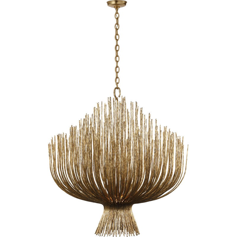 Chapman & Myers Astra 42" Sculpted Chandelier, Gilded Iron