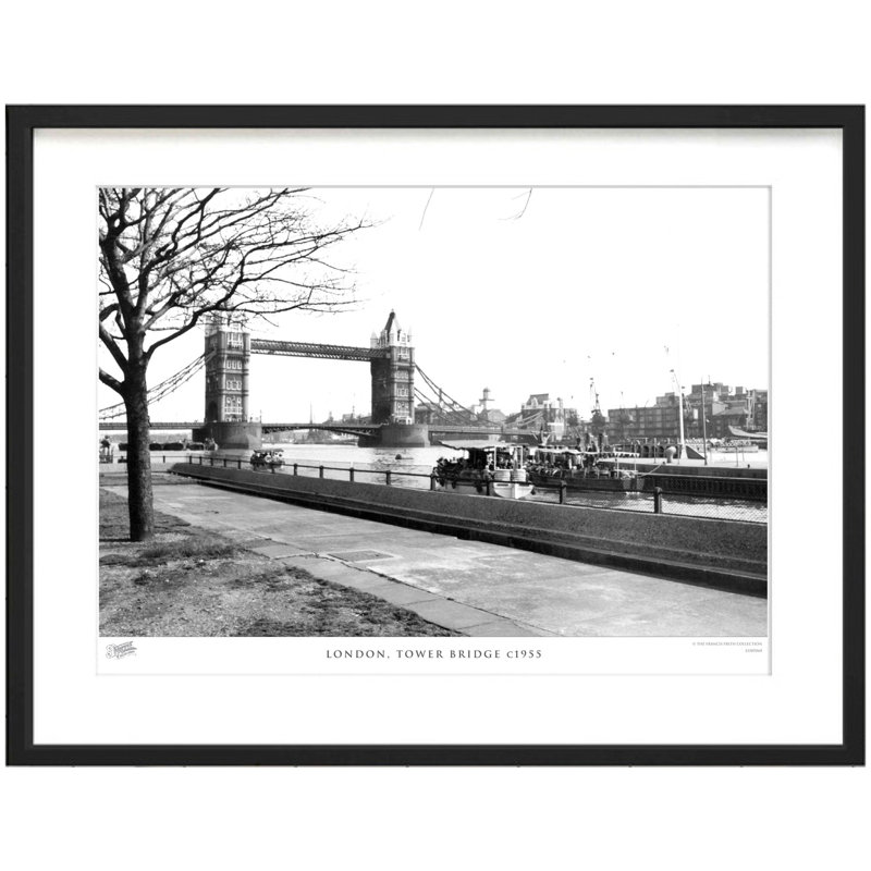 London, Tower Bridge C1955 by Francis Frith - Single Picture Frame Print, 45cm H x 60cm W x 2.3cm D