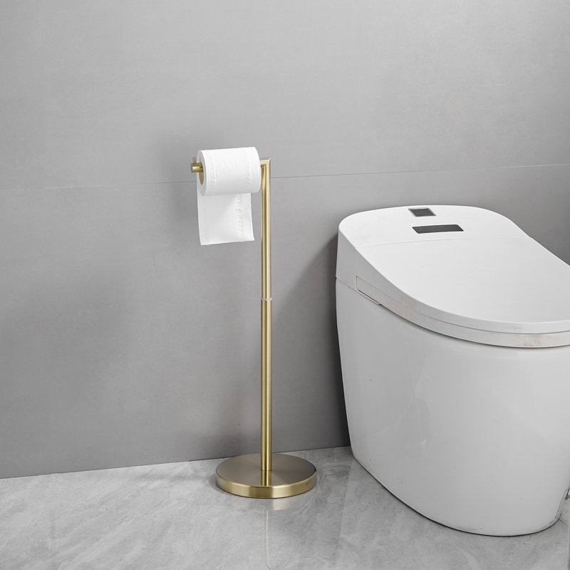 Porte-papier hygiénique sur pied, Or brossé