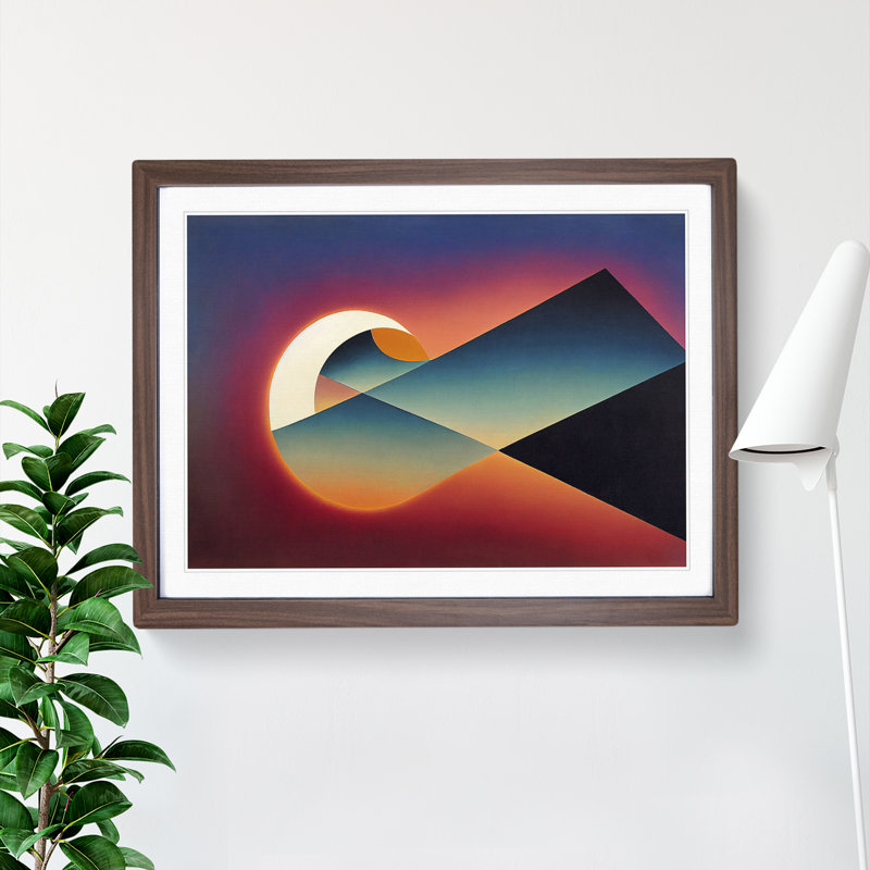 XH1022-8727X Surrealism Abstract Art Vol.10 - Single Picture Frame Print, 46cm H x 64cm W x 2cm D, Walnut
