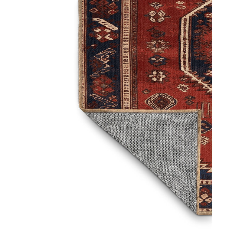 Tapis brun turc lavable à la machine, Carré 3 pi