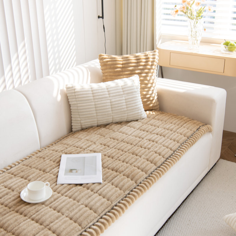 Tapis de coussin moelleux lavable pour animaux de compagnie, housses de canapé, L 47,2 po x P 23,6 po, Beige