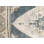 Tapis unique en laine noué à la main beige et bleu marine des années 1960 de 5 pi 4 po x 8 pi 4 po